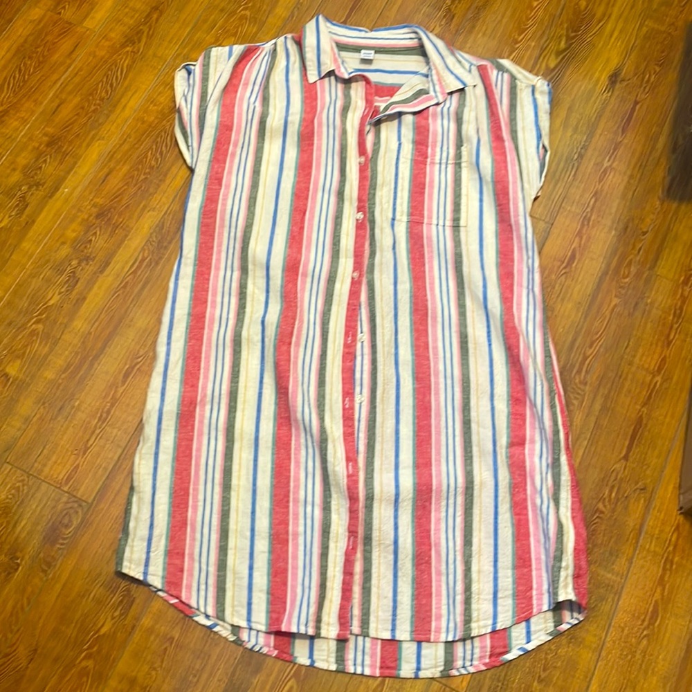 Linen shirt dress